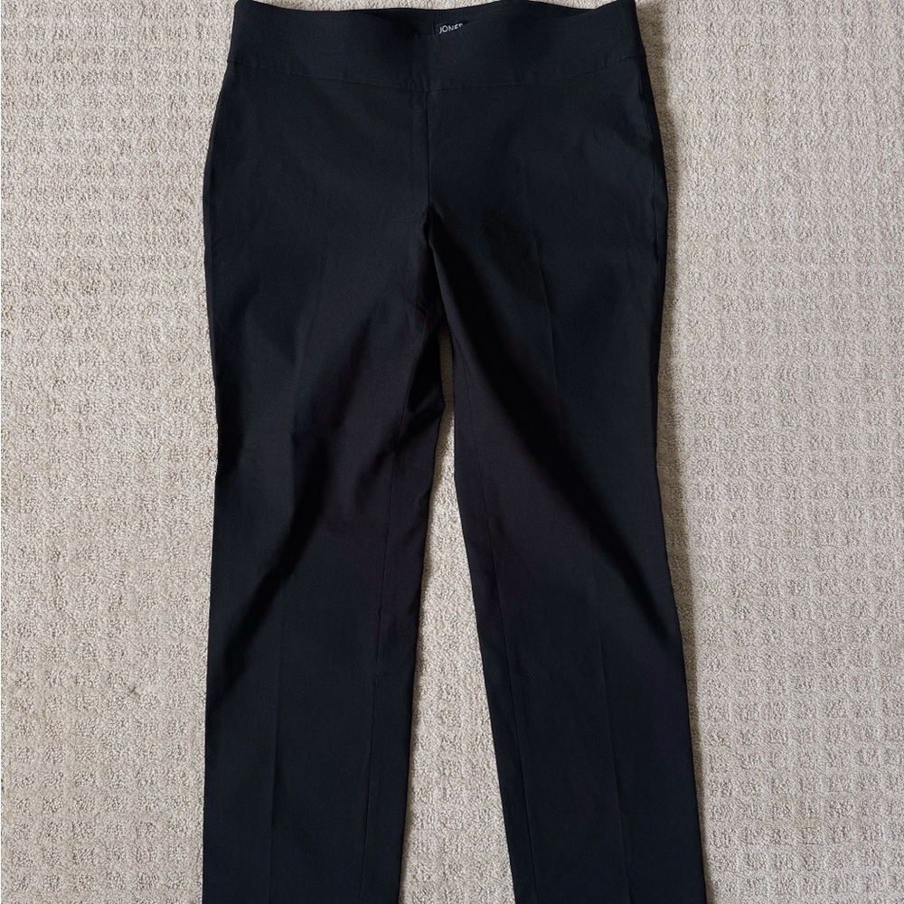 NEW Jones New York black stretch straight leg pull on work casual pants size L
